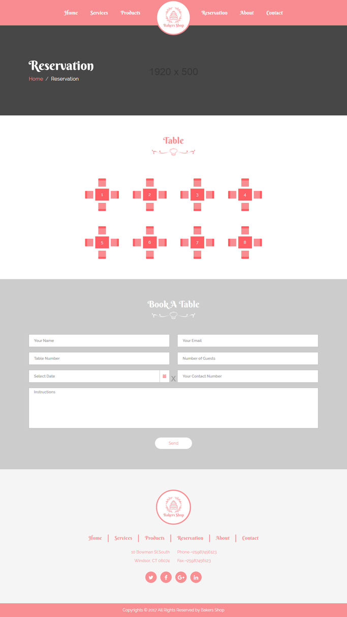 Адаптивный HTML-Шаблон для пекарни и ресторана
